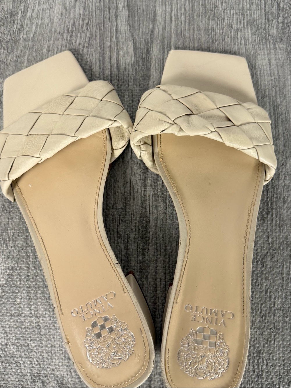 Vince Camuto Braided Ivory Slide Sandals size 11